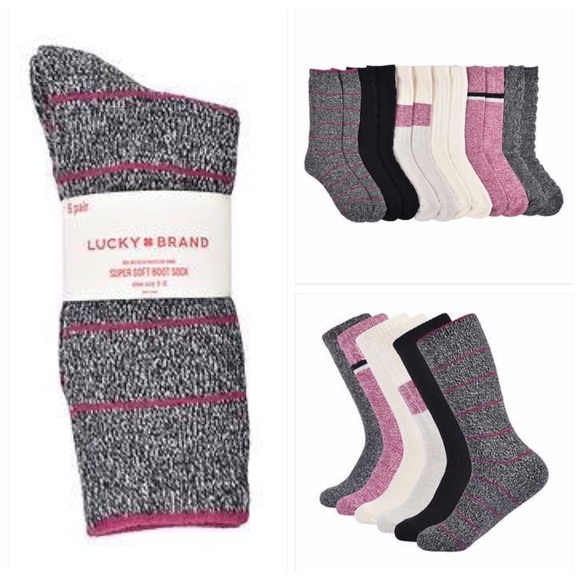 Lucky Brand Socks Super Soft Boot Sock 6 pairs size 5-10 New - Picture 2 of 6